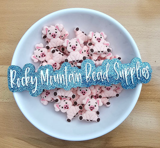 Pink pig focal bead 1 count