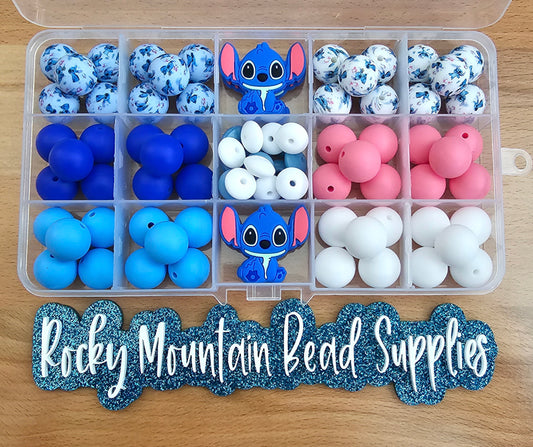 Blue fellow silicone bead kit 15mm DIY